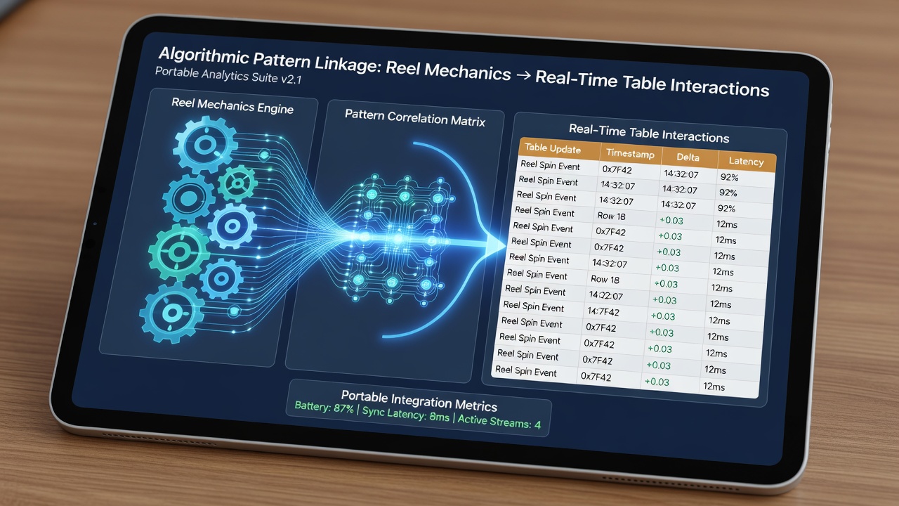 Diagram showing data flow between mobile reel algorithms and live dealer table systems