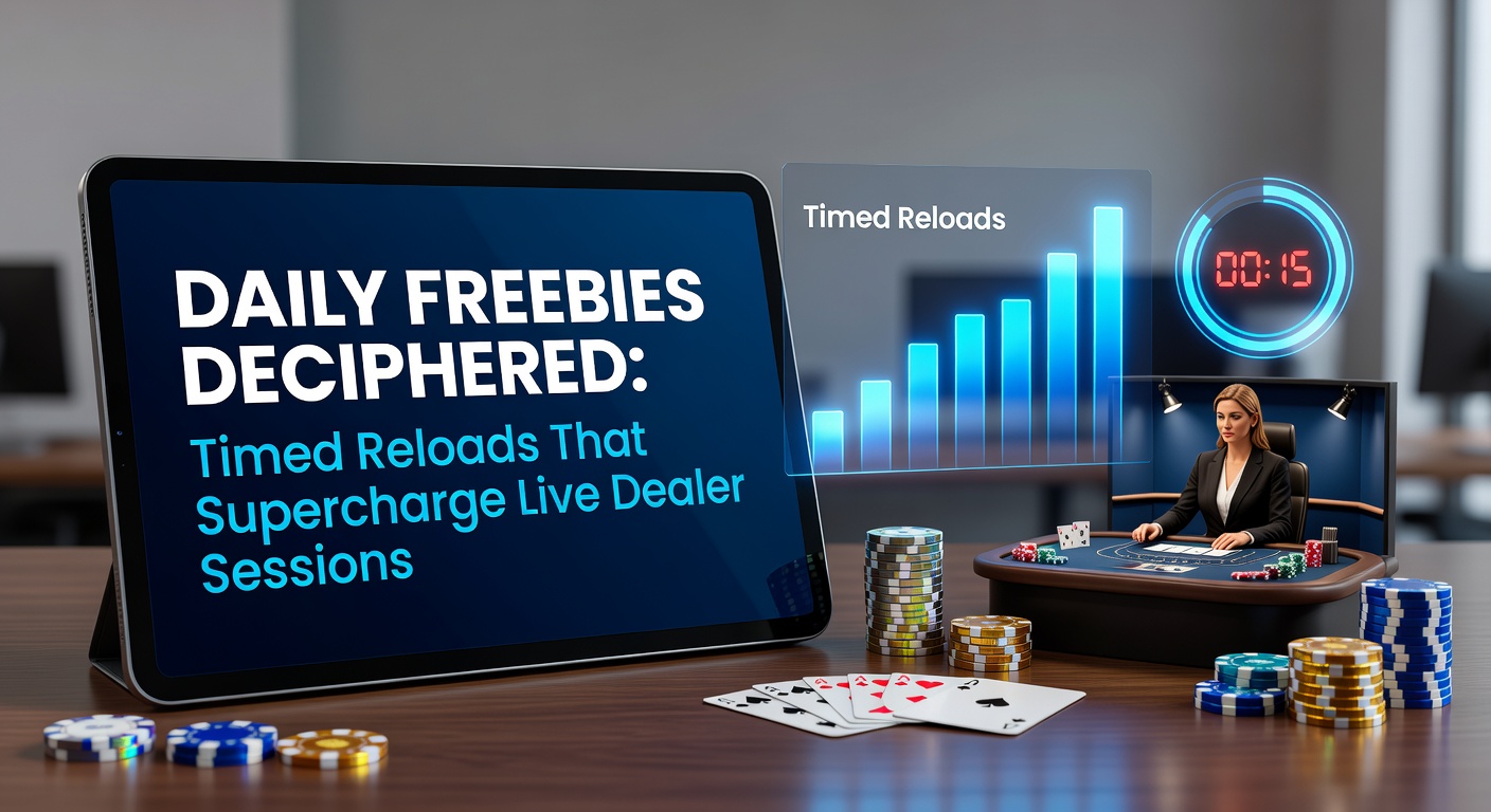 Vibrant live dealer blackjack table displaying timed reload bonus popup on a digital screen, highlighting free chip offers during peak play hours