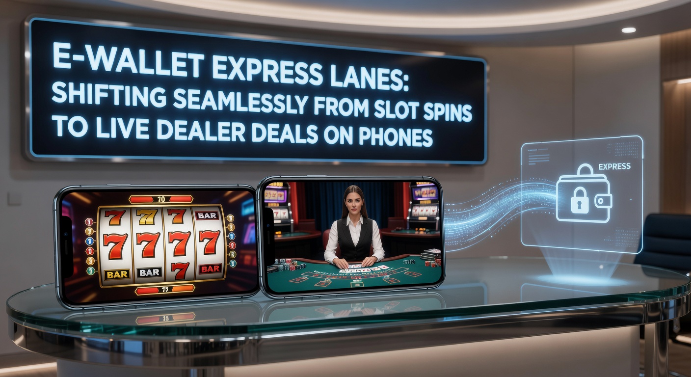 Smartphone screen displaying e-wallet deposit confirmation transitioning from colorful slot reels to a live dealer roulette table