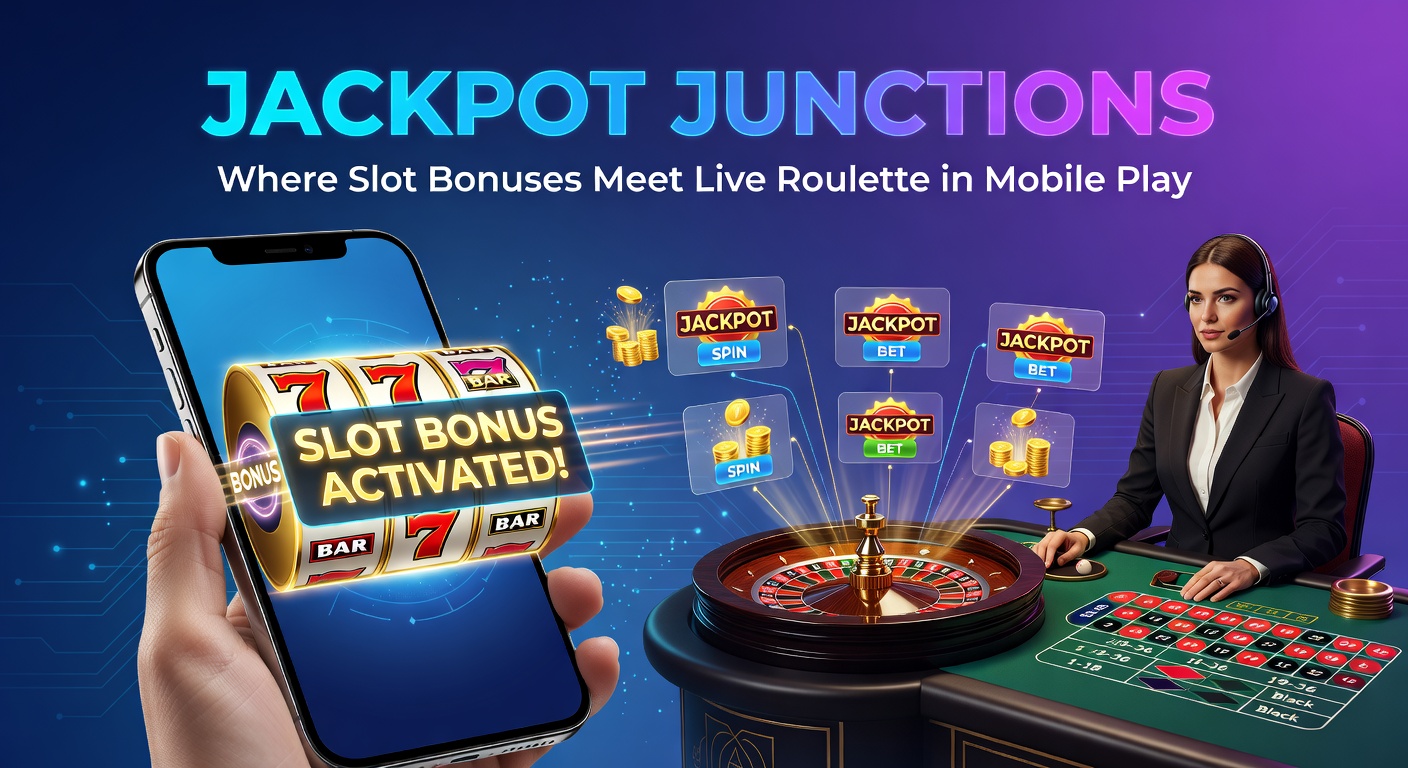 Close-up of a player's hand on a smartphone, roulette ball landing while slot symbols align for a jackpot bonus