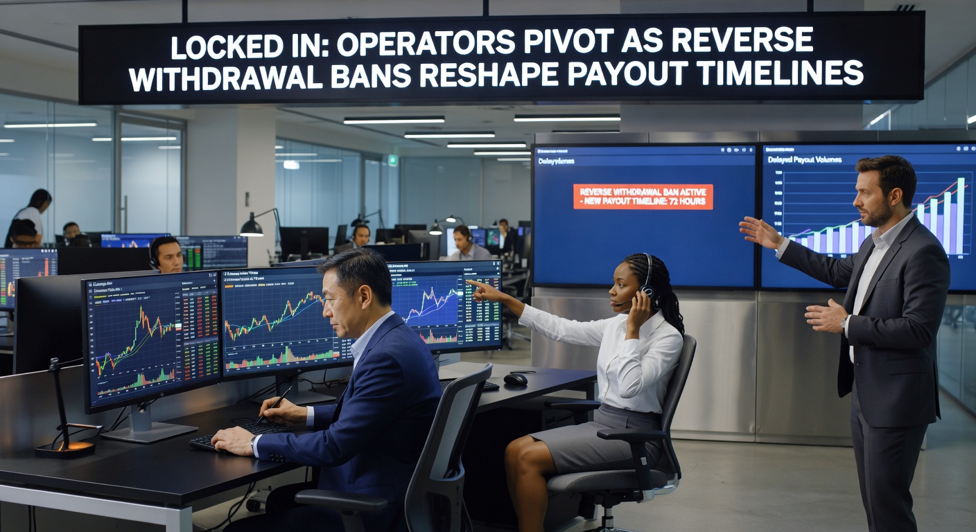 Graph charting evolving payout timelines pre- and post-ban, with bars showing reduced reversal rates and stabilized processing times across global operators
