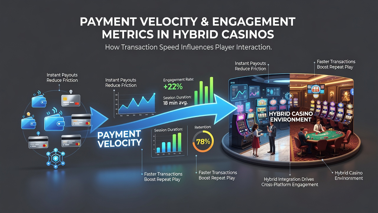 Data visualization of payment velocity metrics impacting player retention in hybrid casinos