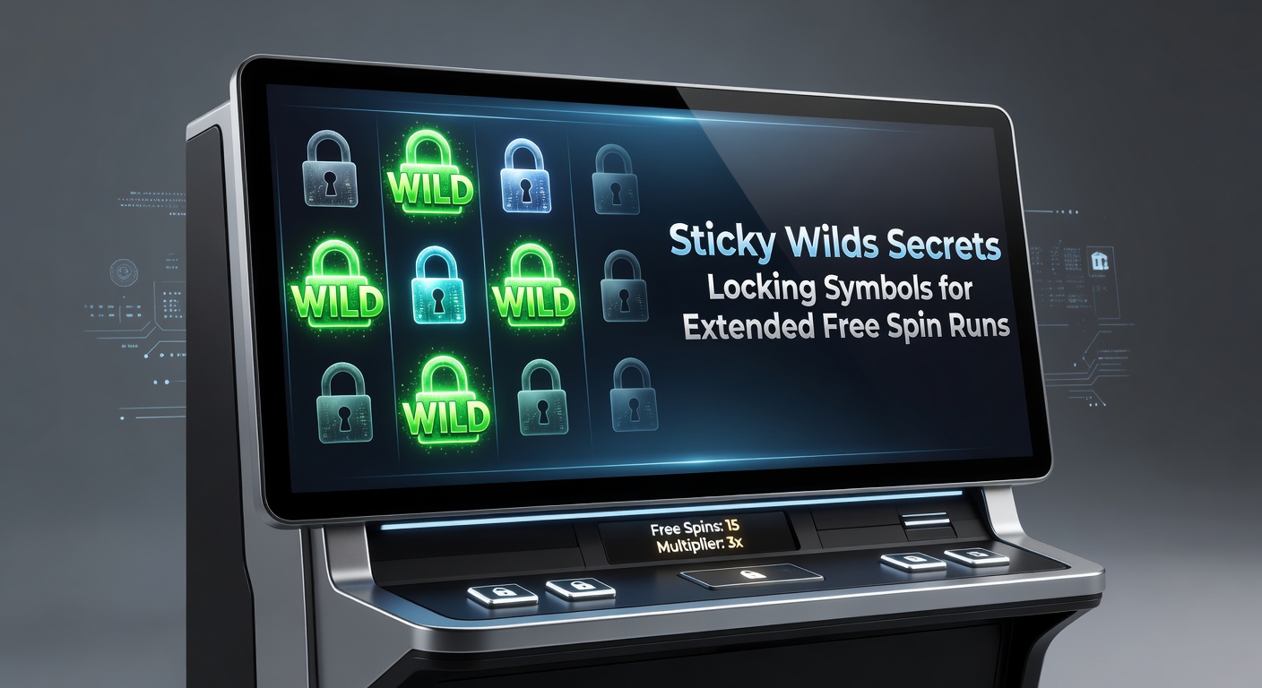 Close-up of a slot game's paytable illustrating sticky wild rules, with animated locks securing wilds across multiple reels during extended free spins