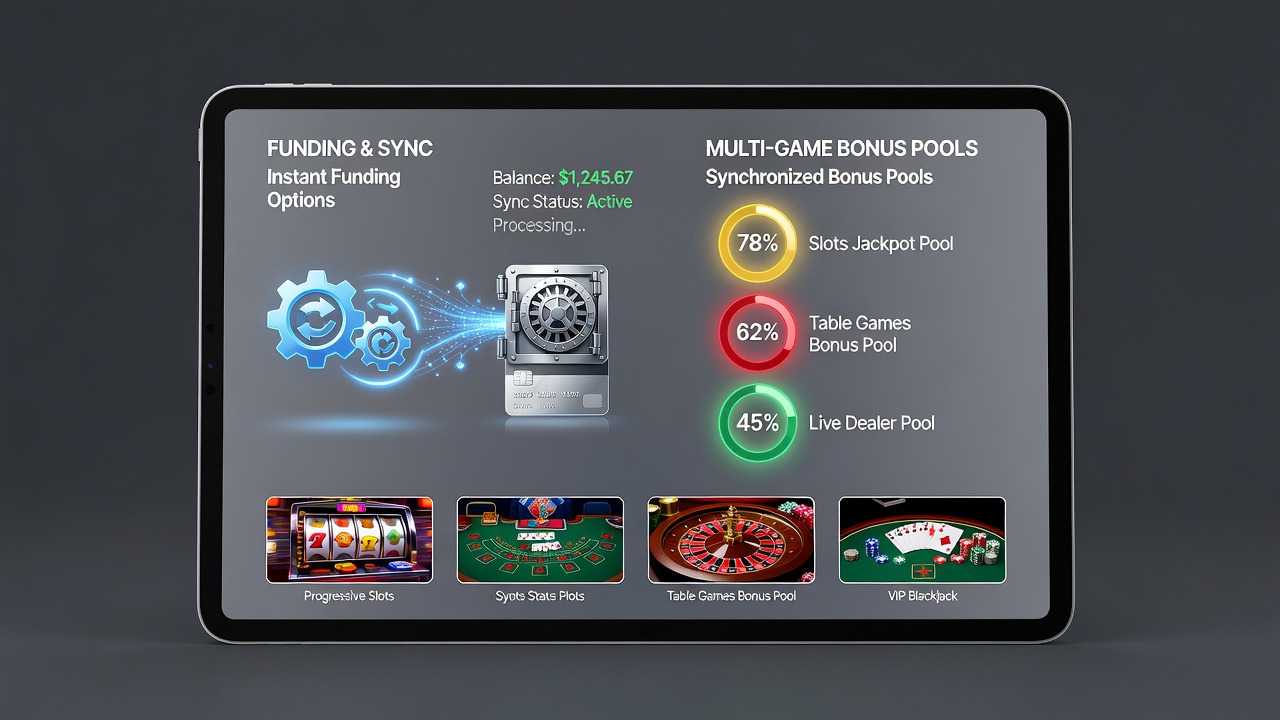 Close-up view of portable device screen showing live bonus pool updates during instant funding